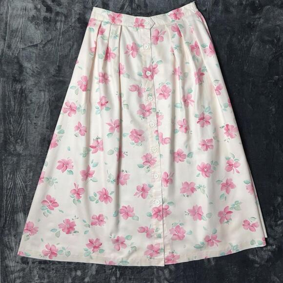 Diane Von Furstenberg Dresses & Skirts - Vintage Diane von Furstenberg DVF Women’s Floral Print A-line Midi Skirt S (4-6)